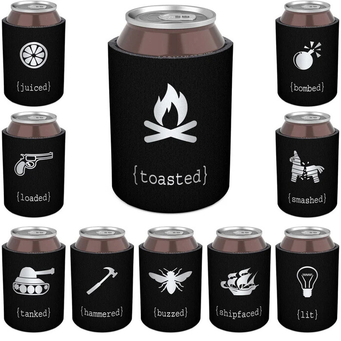 Amusing Beers Can Coolers Set - Gag Gift For Groom. 