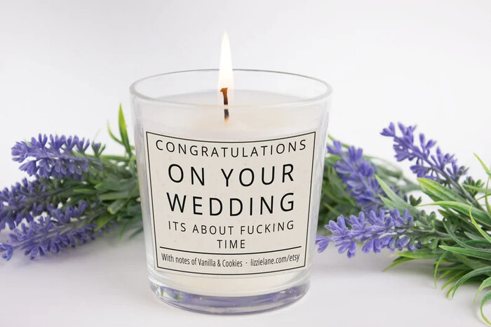 Humorous Candle Set - funny gifts for groom on wedding day. 