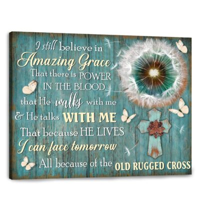 Christian Gift Wood Decor I still believe in Amazing Grace Canvas Print 01