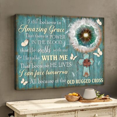 Christian Gift Wood Decor I Still Believe In Amazing Grace Canvas Print 02
