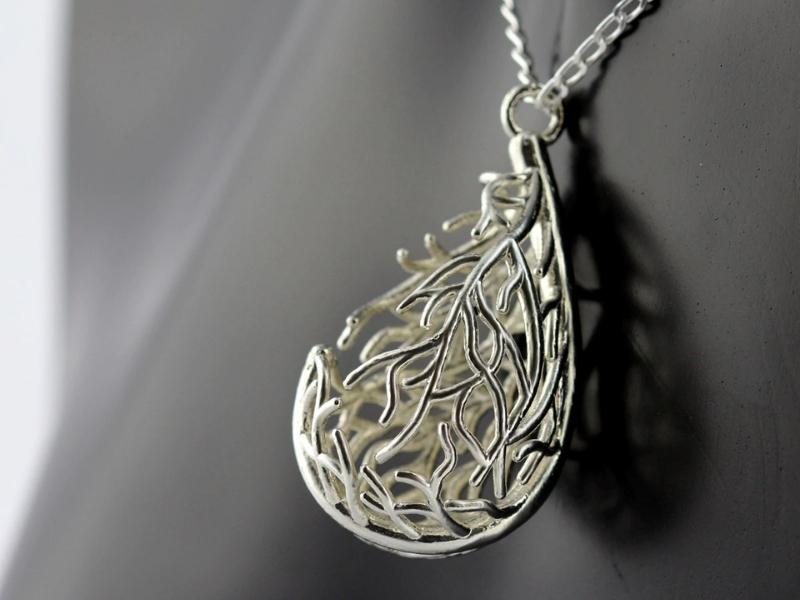 Silver Coral Necklace for the 35th anniversary gift coral
