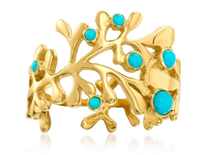 Fashionable Coral-Themed Ring for 35th anniversary gifts