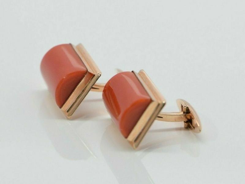 Formal Coral-Themed Cufflinks for 35th anniversary ideas for your love
