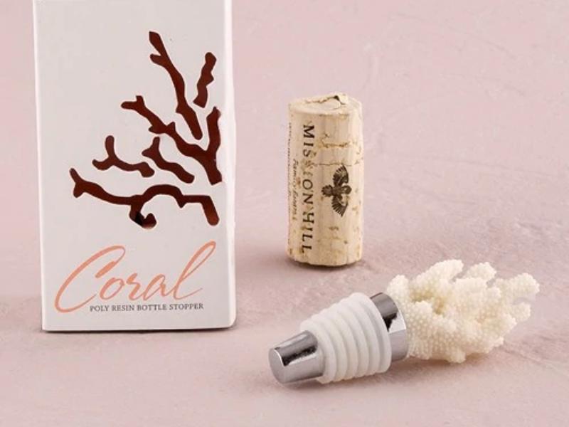 Coral Wine Bottle Stopper For The 35Th Wedding Anniversary Gift For Husband