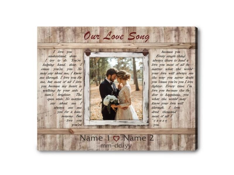 Custom Song Lyrics Canvas Print As A Gift To Remind The Couple Of Their Special Day 35 Years Ago