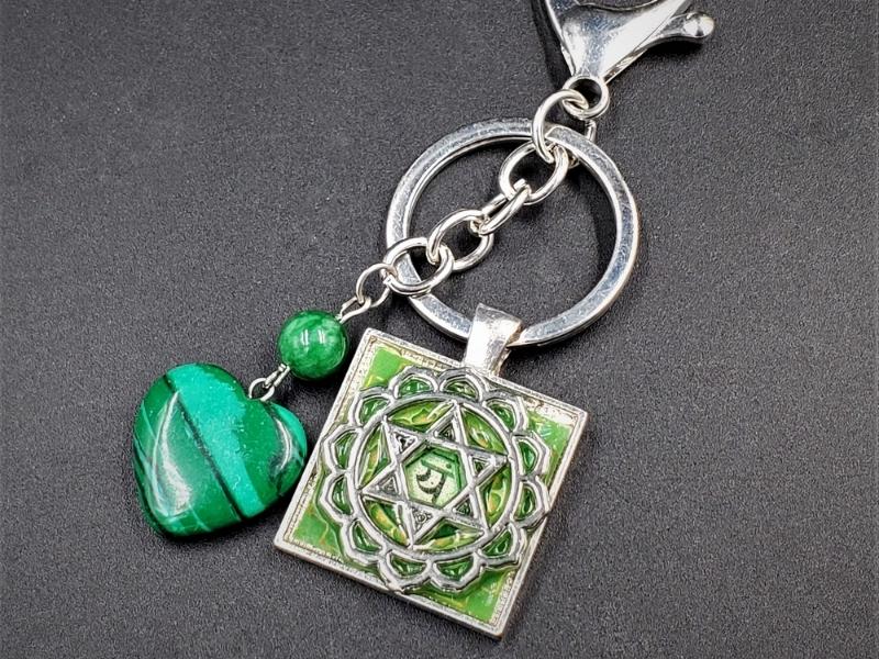 Heart-Shaped Jade Keychain for the 35th anniversary present