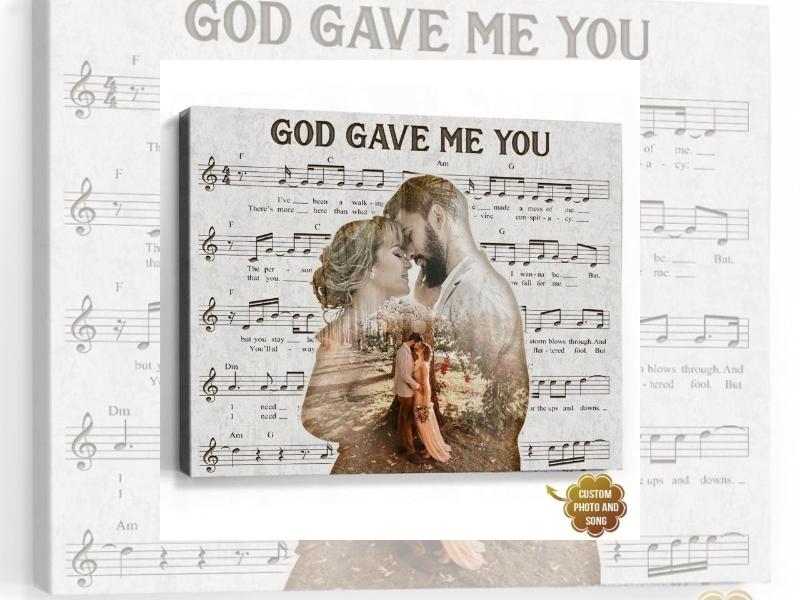 Personalize sentimental canvas with a romantic song as the 35th anniversary gift