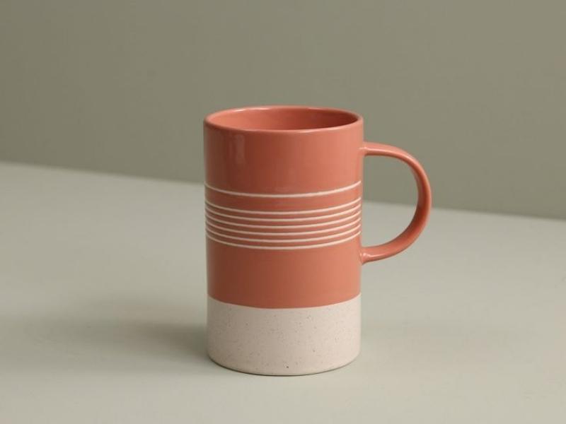 Matching Coral-Colored Mugs for 35th anniversary gifts