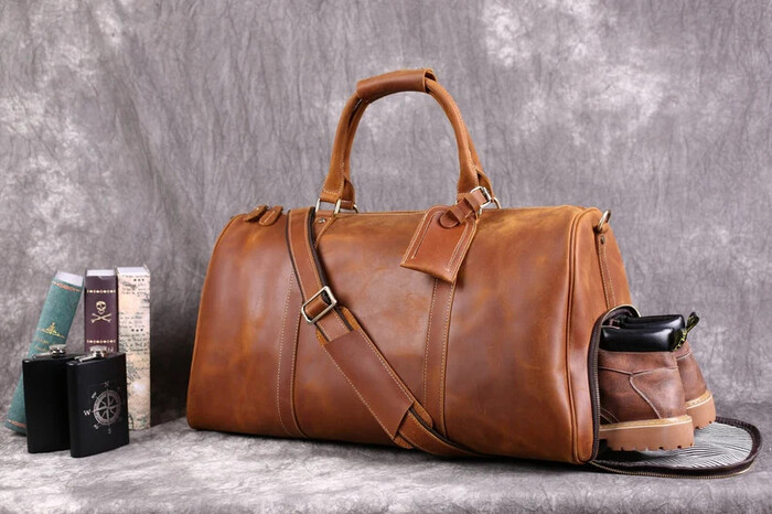 Leather Weekender - gift for father of the bride from groom. 