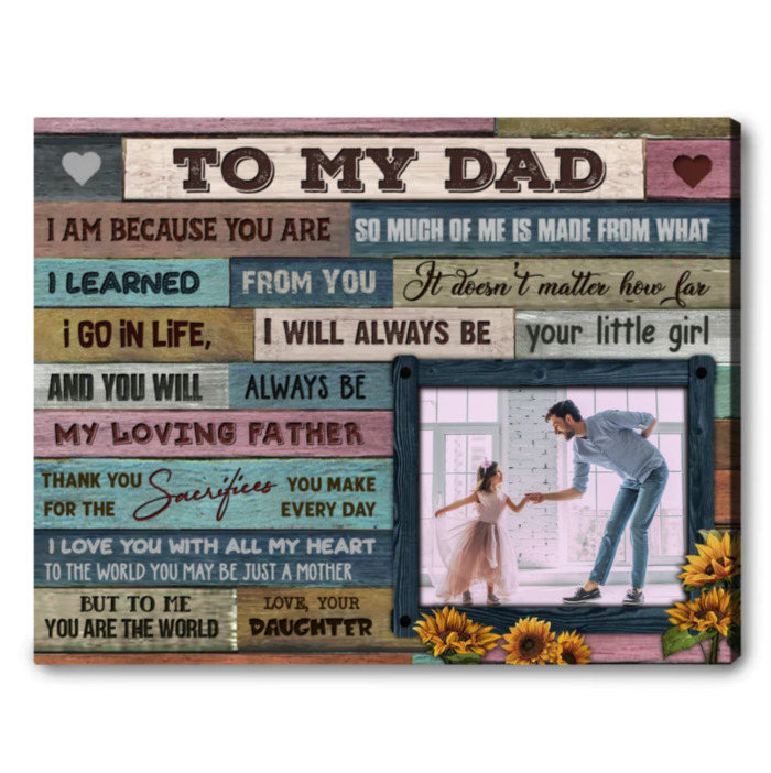 To My Dad Canvas Painting - father of bride gift. 