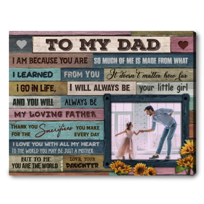 To My Dad Canvas Painting - Father Of Bride Gift. 