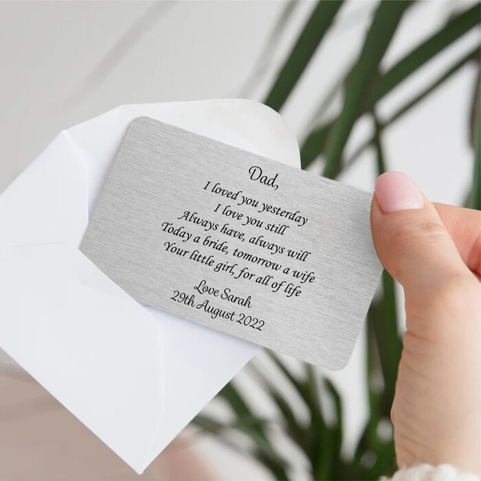 Personalized Wallet Card - father of bride gift.