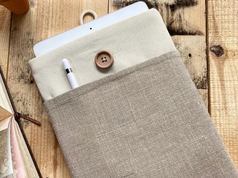 Linen Tablet Case For The 12 Year Anniversary Gift For Him