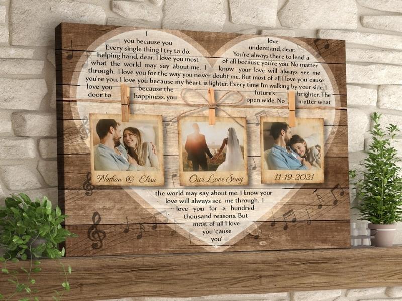 Song Lyrics Canvas for the 12 anniversary gift