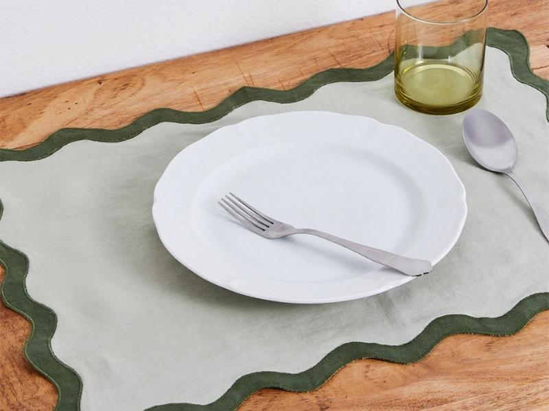 Silk Scalloped Placemats For The 12Th Year Anniversary Gift