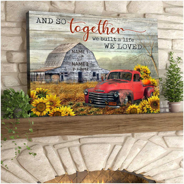 "And so together canvas": simple girlfriend gift