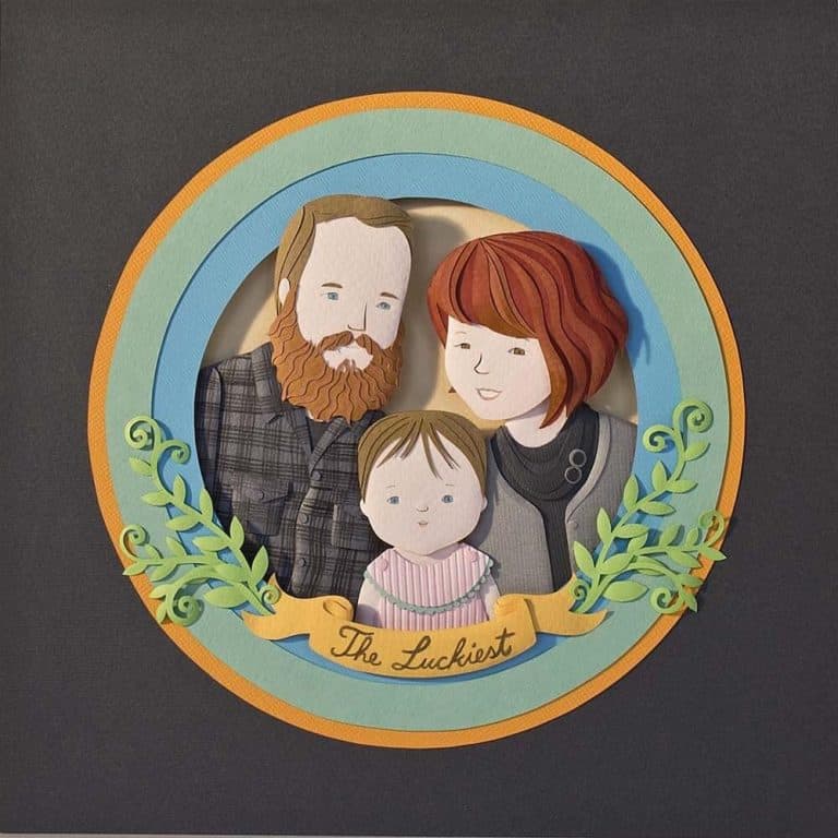 Mother's day gift ideas for wife - Paper Cut Family Portrait
