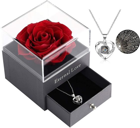 Mother’s day gifts for wife - Eternal Love Rose Drawer With Necklace