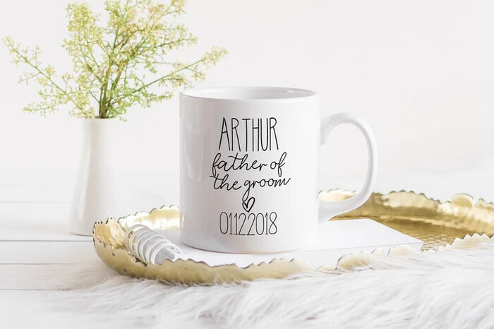 Custom Father Of Groom Mug - Gift For Father Of The Groom. 