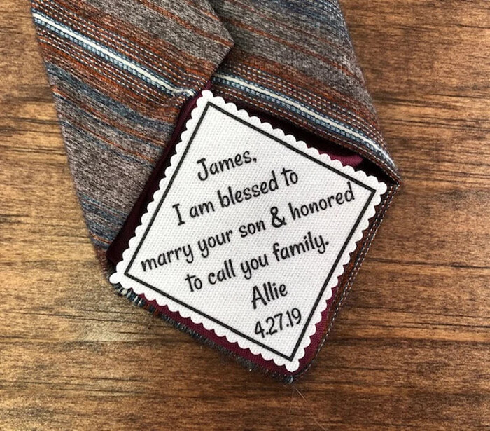 Heartfelt Tie - wedding gift for father of groom.