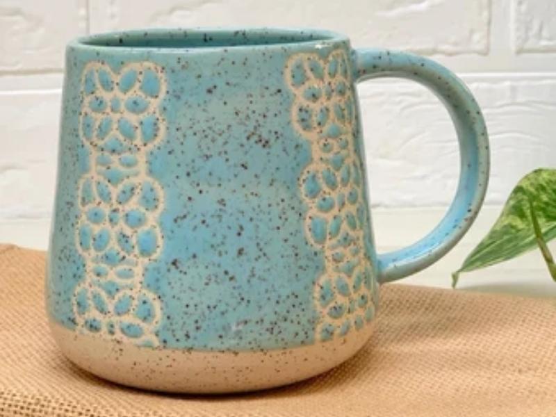Classy Lace-inspired Cup for the traditional 13th anniversary gift for him