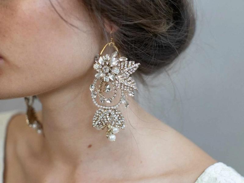 Gold Chandelier Earrings for the 13th year anniversary gift for her