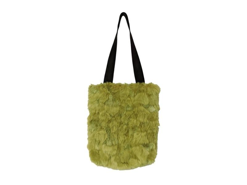 Distressed Faux Fur and Vegan Leather Tote for 13th year anniversary gift ideas