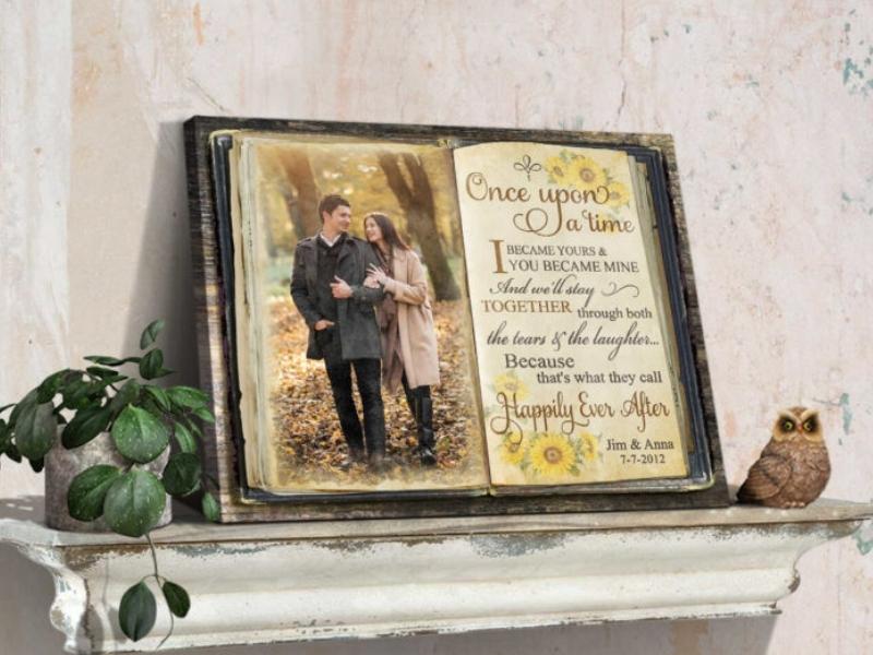 Once Upon A Time Canvas Wall Art for the 13th wedding anniversary gift traditional and modern