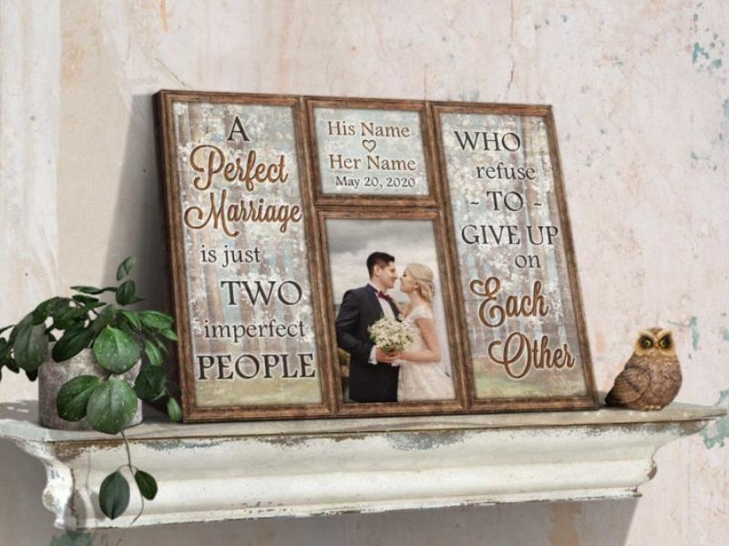 A Perfect Marriage Wall Art Decor for the 13th wedding anniversary gift traditional and modern