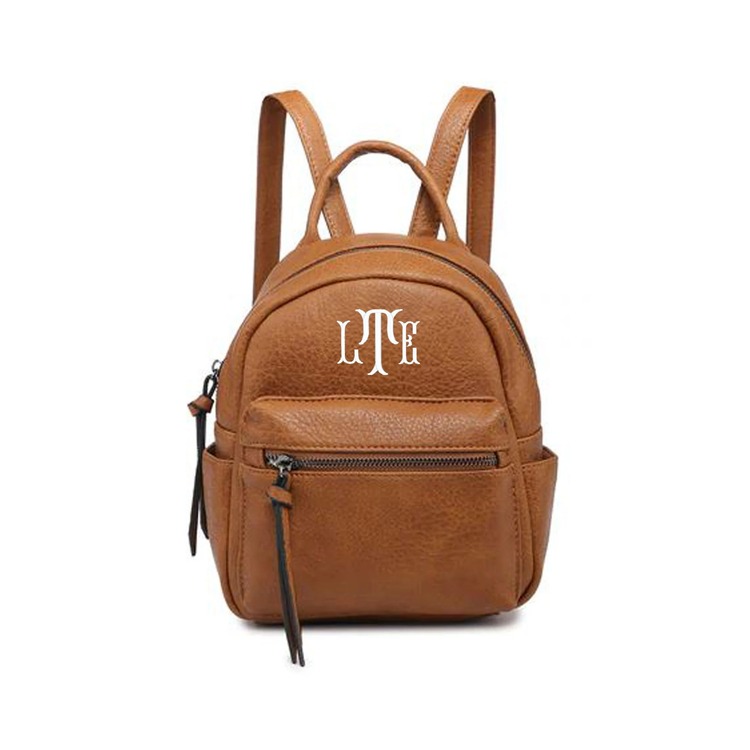 Mother's day gifts for new moms -Custom Monogrammed Vegan Leather Backpack