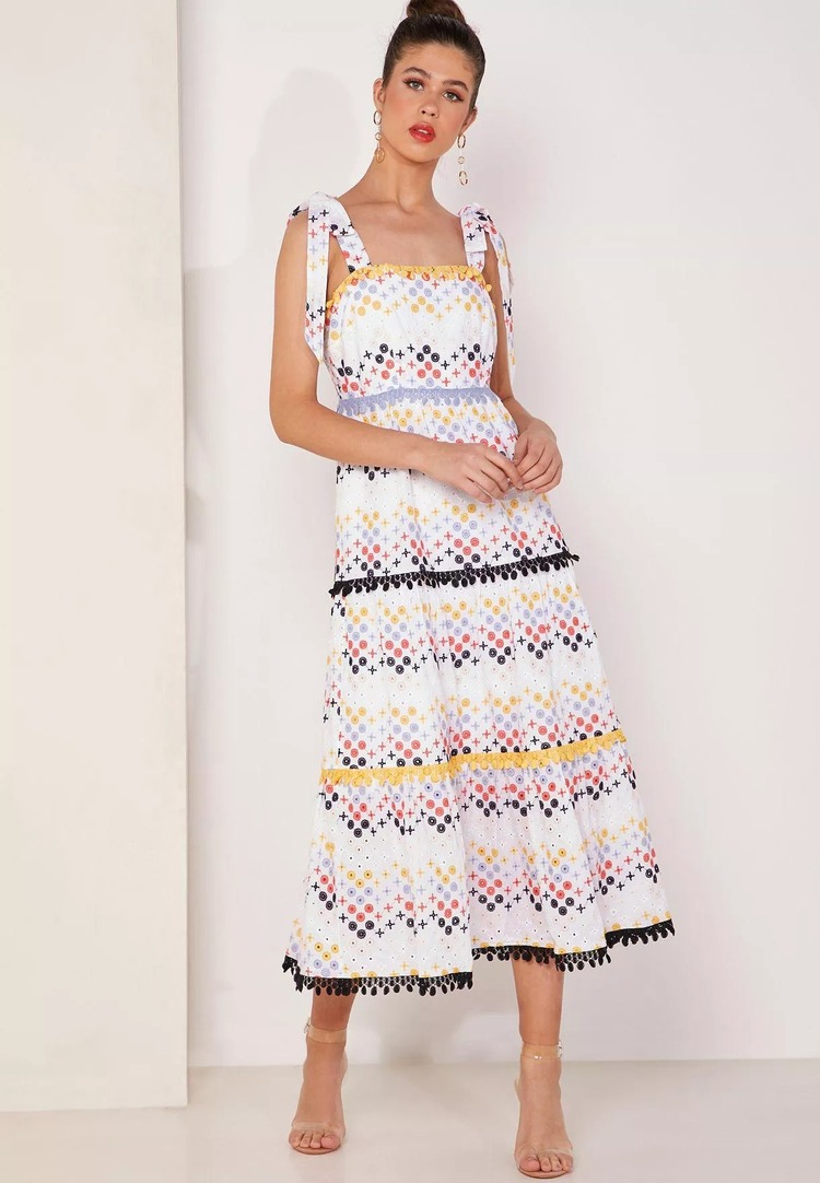 Mother'S Day Gifts For New Moms -Tie-Shoulder Tiered Dress