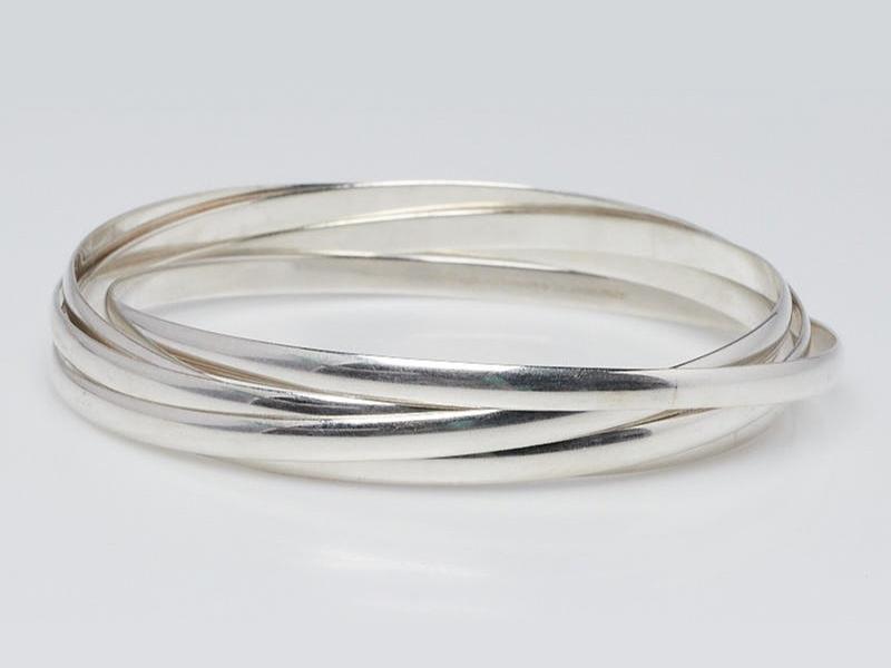 Interlocking Bangle Bracelet As Couple'S 25Th Anniversary Wedding Gift To Your Love