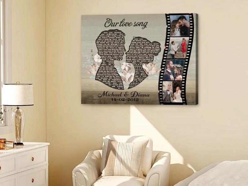 Custom Sheet Music Canvas for 25th anniversary decoration ideas at home