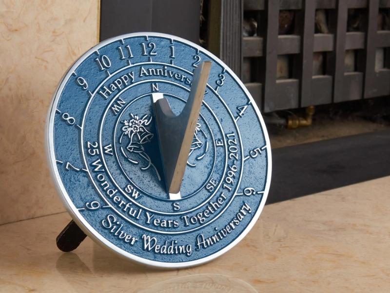 Silver Sundial For 25Th Anniversary Gifts For Relatives