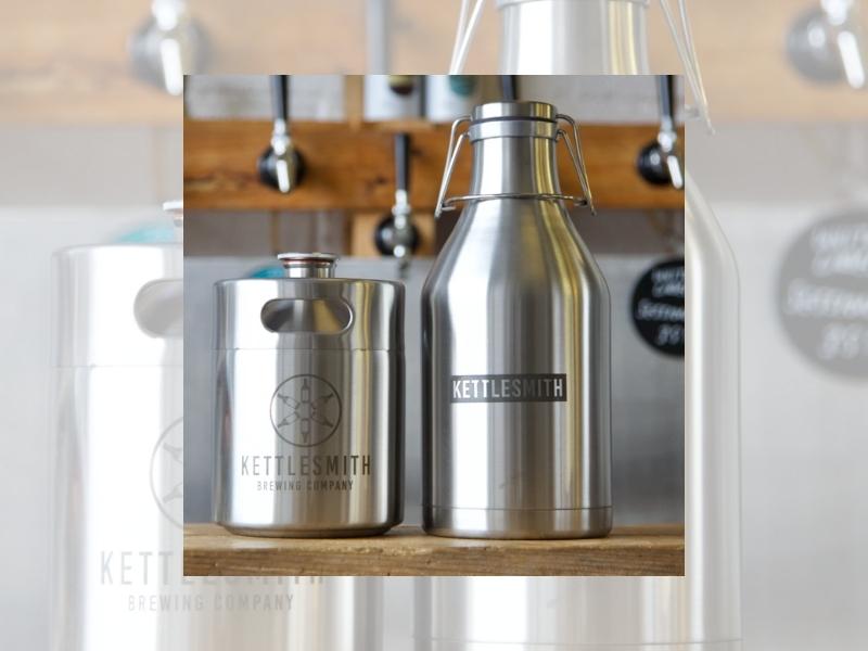 Beer Growler Set With Silver Crests 