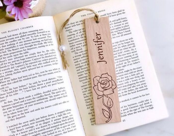 Wooden bookmark: custom virtual gifts for girlfriend