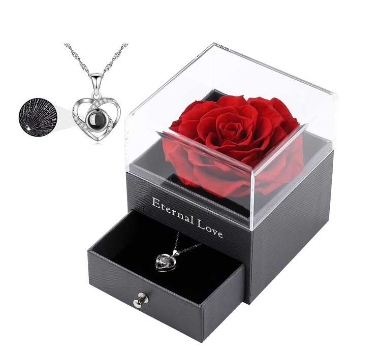 Mother’s day gifts for wife - Eternal Love Rose Drawer With Necklace