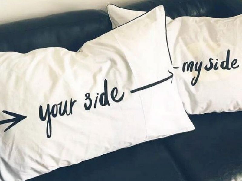 Creative Pillow My Side Your Side Pillow Case Set for the funny anniversary gift