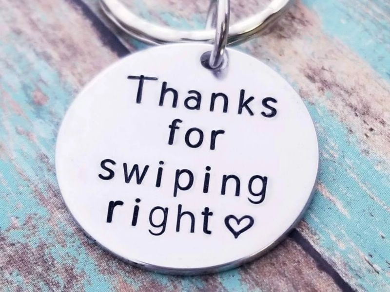 Thanks for Swiping Right Key Ring for the funny anniversary gift