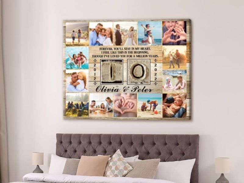 Personalized Anniversary Art Canvas For Funny 10 Year Wedding Anniversary Gifts