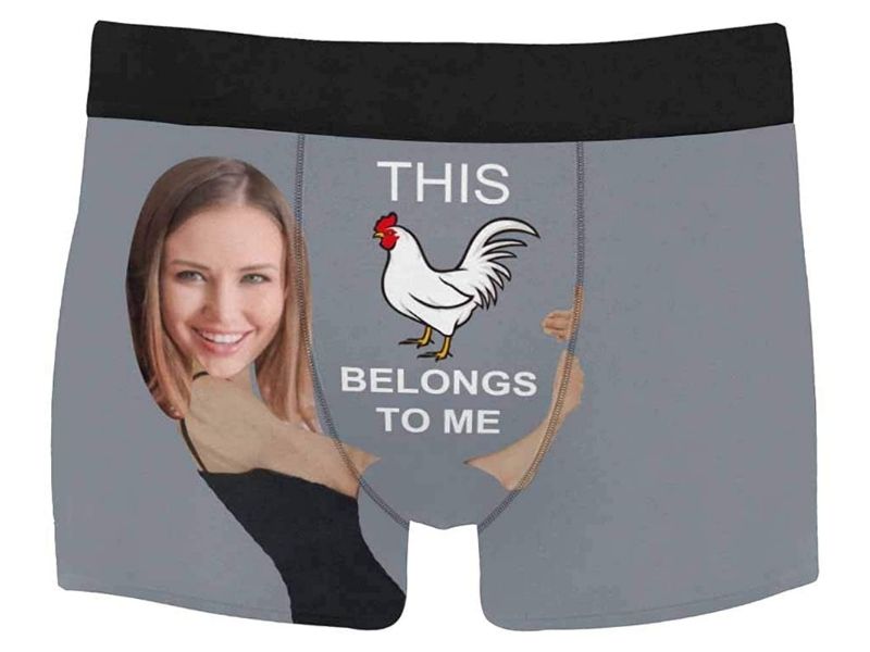 “This Belongs To” Boxer For Funny Wedding Anniversary Gifts