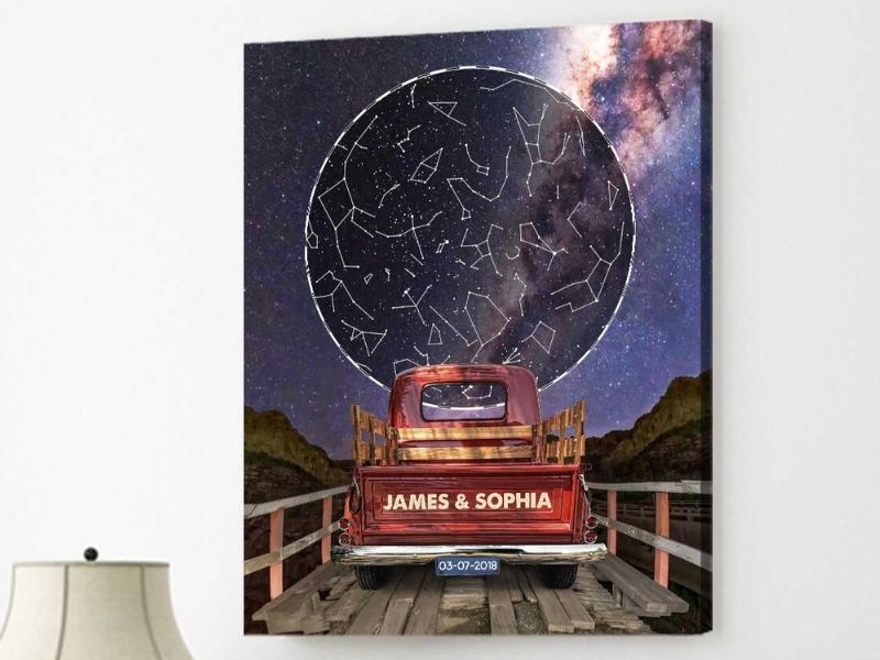 Custom Star Map Gift For Funny Wedding Anniversary Gifts