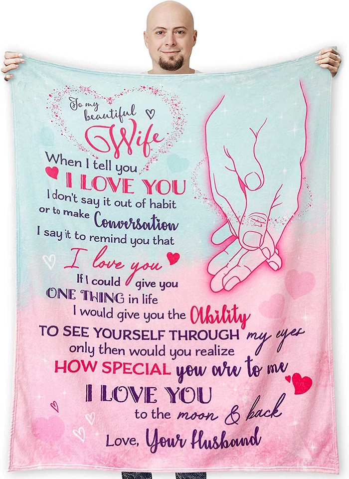 &Quot;To My Wife&Quot; Blanket From Husband - Last Minutes Anniversary Gifts