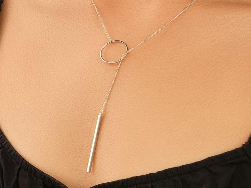 Circle Lariat Bar Pendant For 23Rd Wedding Anniversary Gift Traditional