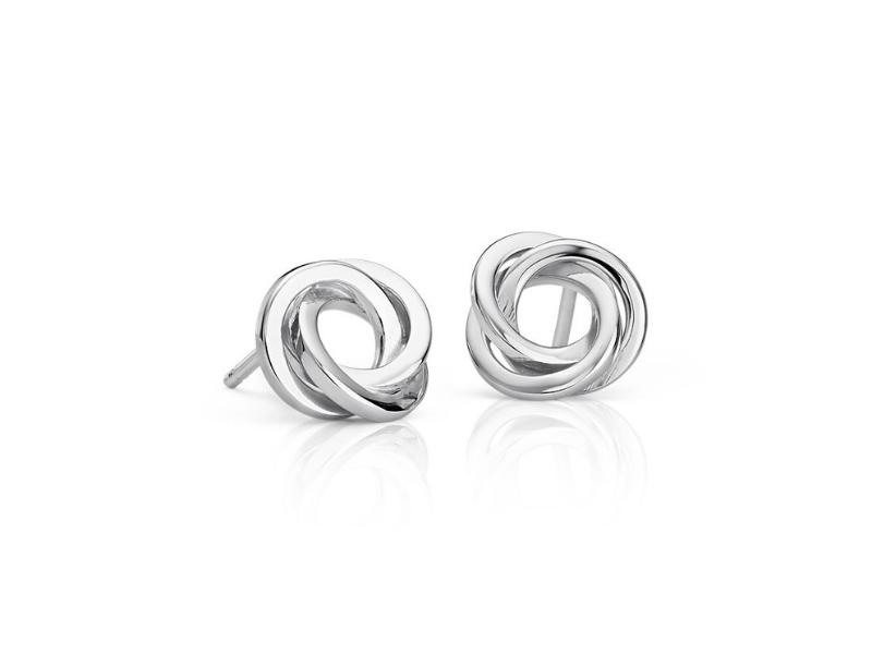 Love Knot Silver Stud Earrings For The 23Rd Anniversary Gift Traditional