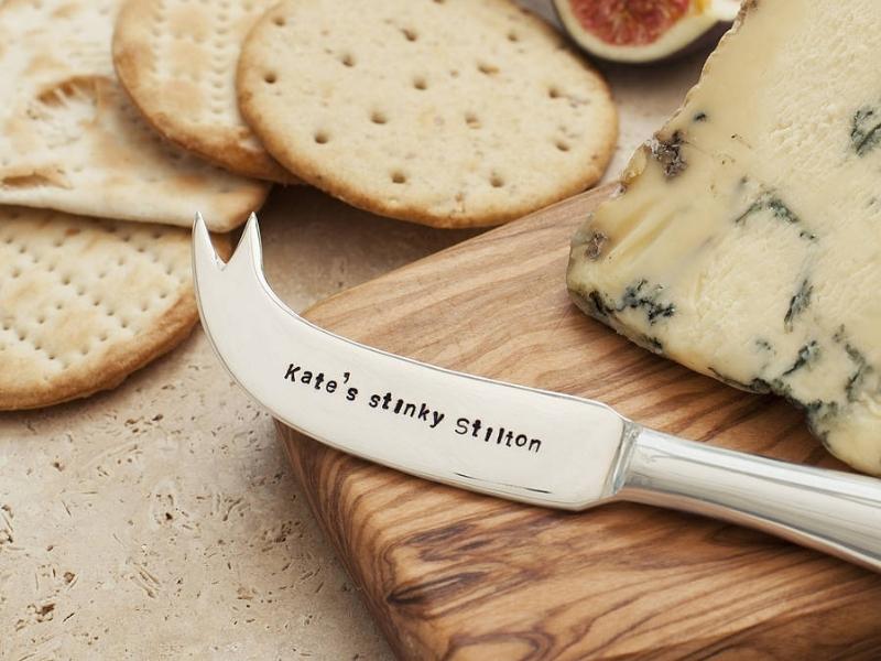 Personalized Silver Plated Cheese Knife for 23rd anniversary traditional gift