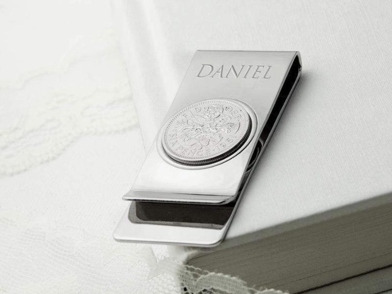 Personalized Sixpence Money Clip for the 23rd anniversary