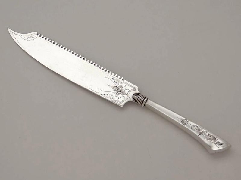 Silver Plated Vintage Cake Knife For The 23Rd Anniversary Gift