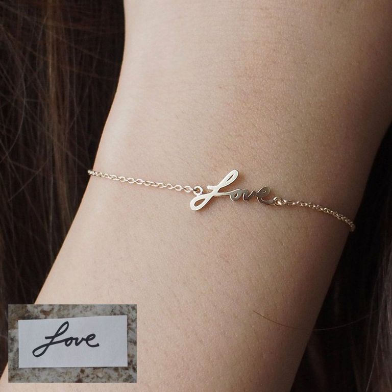 Mother in law gift ideas for Mother’s day - Actual Handwriting Bracelet