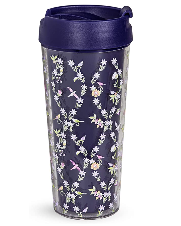 Mother’s day gifts for mother in law - Vera Bradley Blue Floral Thermal Travel Mug